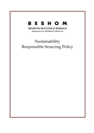 Sustainability Responsible Sourcing Policy