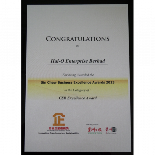 Sin Chew Business Excellence Award 2013 - CSR Excellence Award